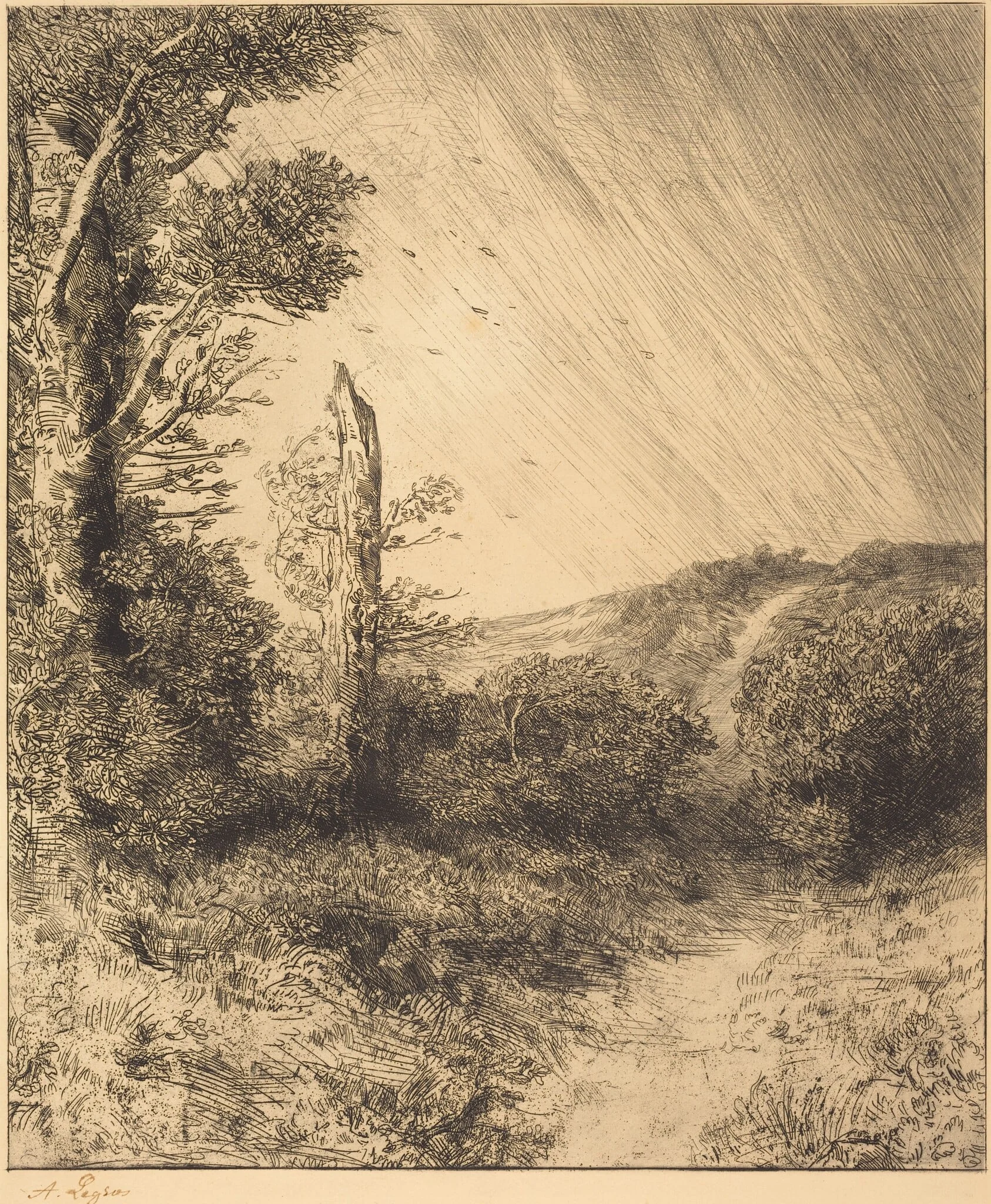 Gust of Wind (Le coup de vent), detail