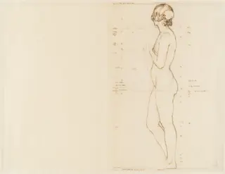 Study of a standing female nude, by William Mulready, 1851