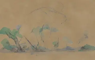 Mont Sainte-Victoire [recto], by Paul Cézanne, graphite, 1895