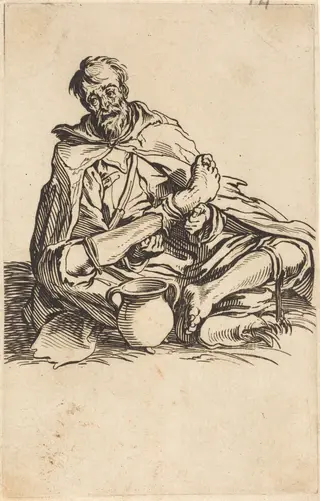 The Sick Man, by Jacques Callot, ink, 1622
