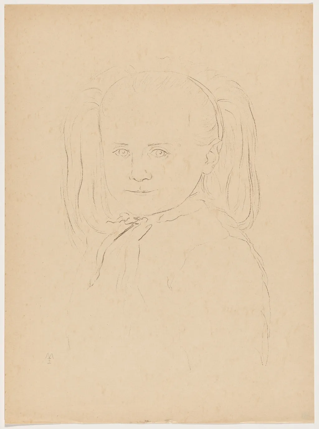 Petite fille, by Eugène Martel, ink, 1895