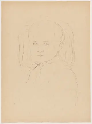 Petite fille, by Eugène Martel, ink, 1895