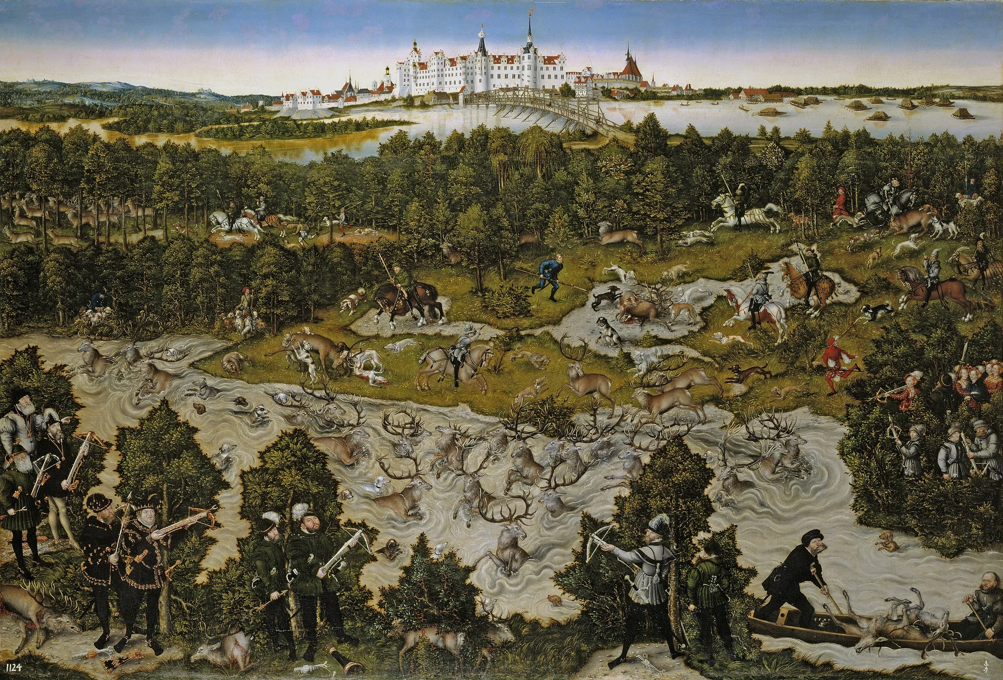 Hunt at the Castle of Torgau in honour of Ferdinand I, detail