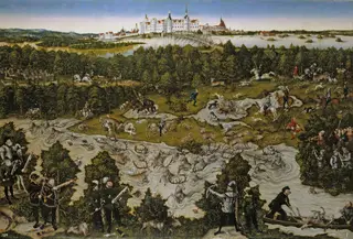 Hunt at the Castle of Torgau in honour of Ferdinand I, by Lucas Cranach the Elder, oil, 1545
