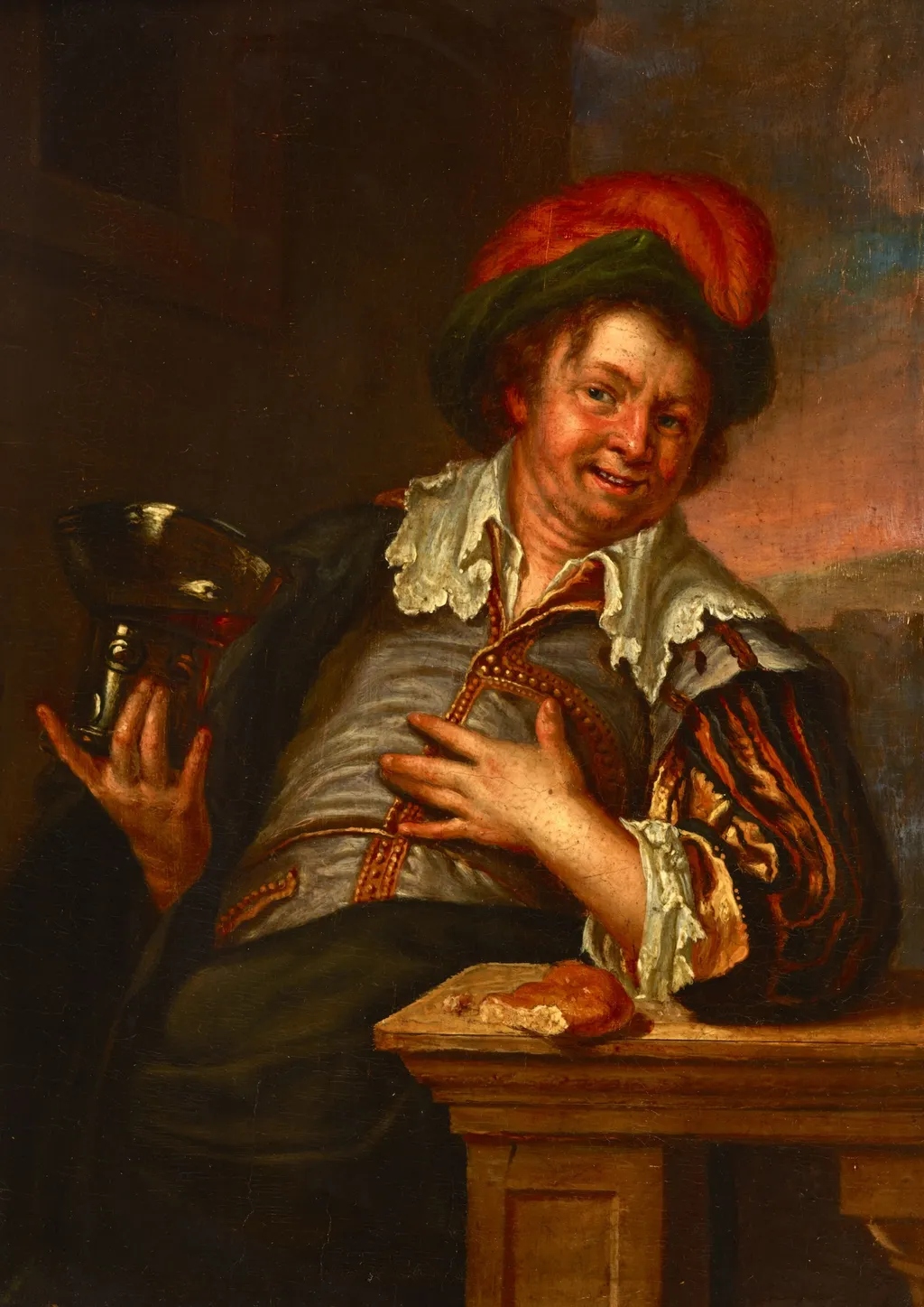 Man with a Cup, by Jacob Toorenvliet, oil, 1695