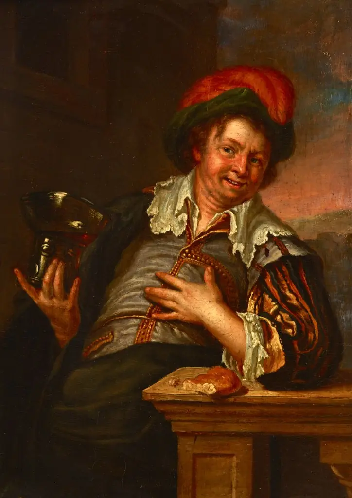 Man with a Cup, by Jacob Toorenvliet, oil, 1695