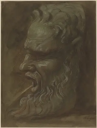 Study of a Mask, by Alphonse Legros, 1874