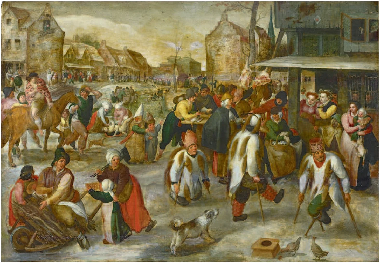 Carnival in a Village with Beggars Dancing, detail