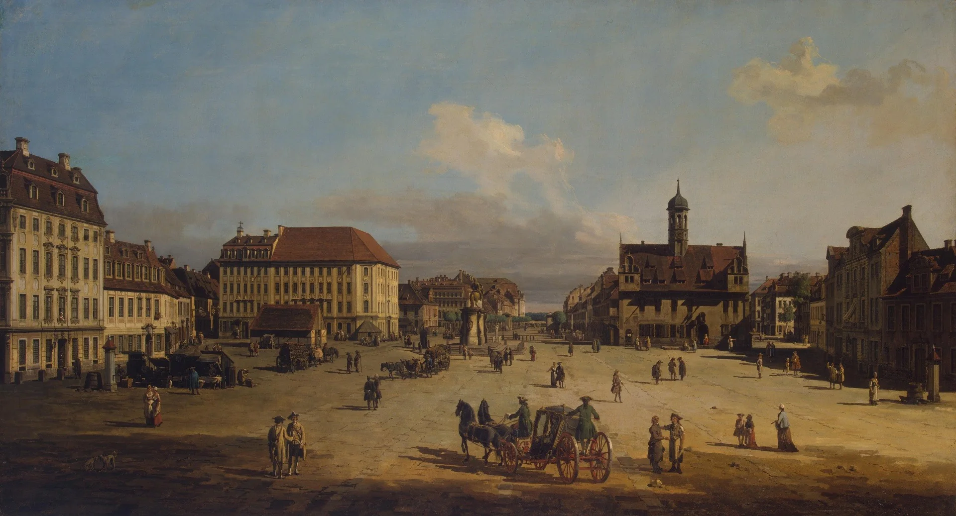 Market-Place of the Neustadt in Dresden, detail