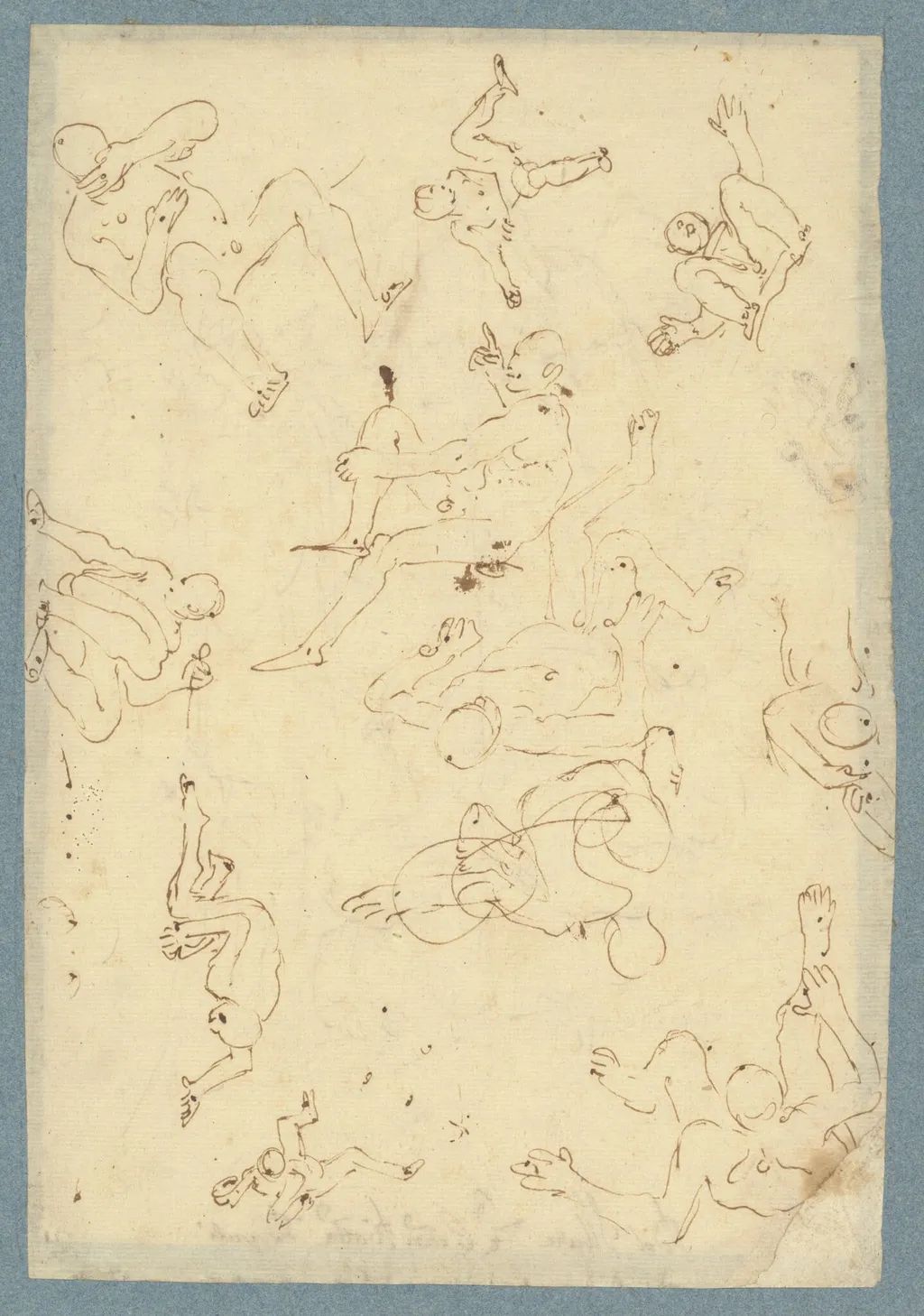 Figure Studies (recto), by Giovanni Battista Tiepolo, ink, 1744
