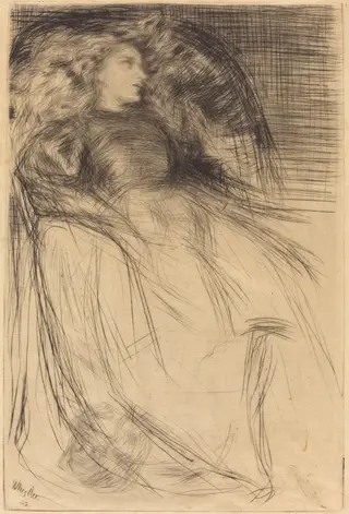Weary, by James McNeill Whistler, ink, 1863