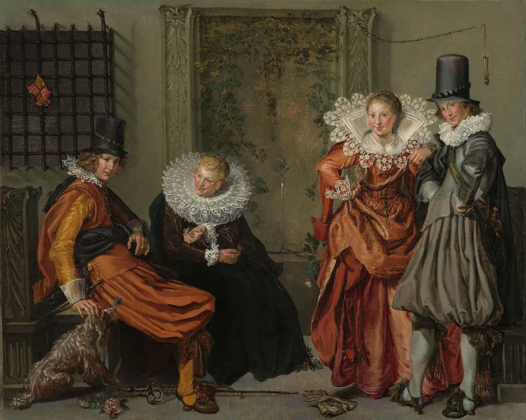 Merry Company, by Willem Pieterszoon Buytewech, oil, 1618