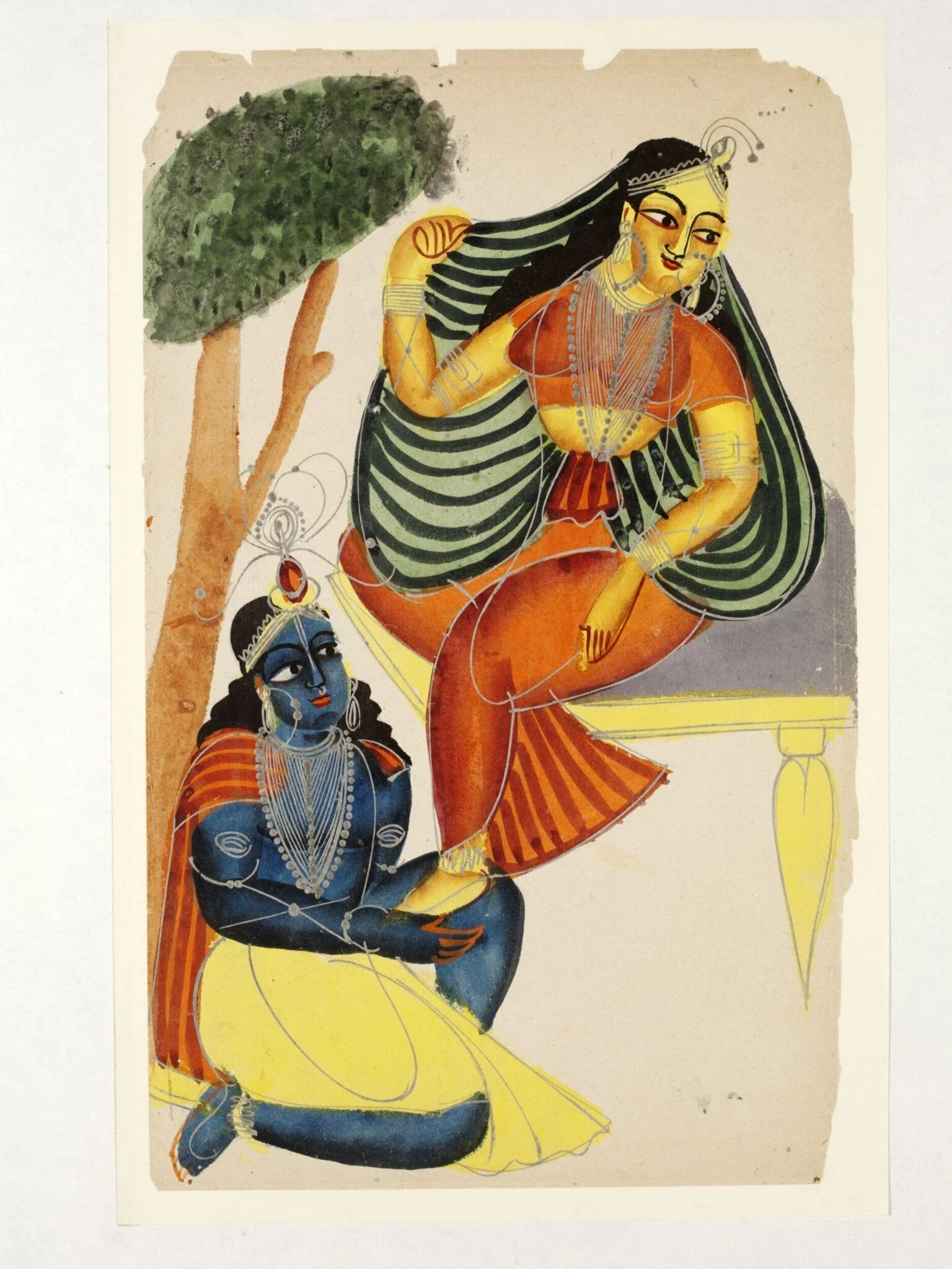 Krishna and Radha, detail