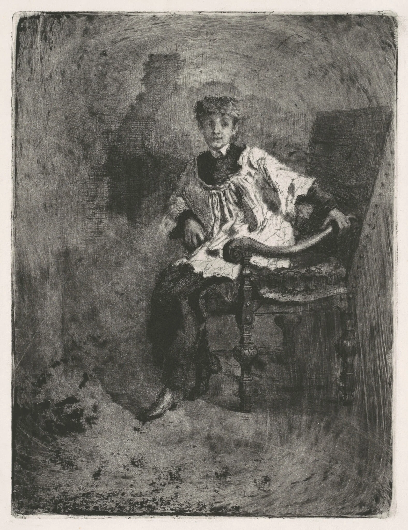 Seated Acolyte, detail