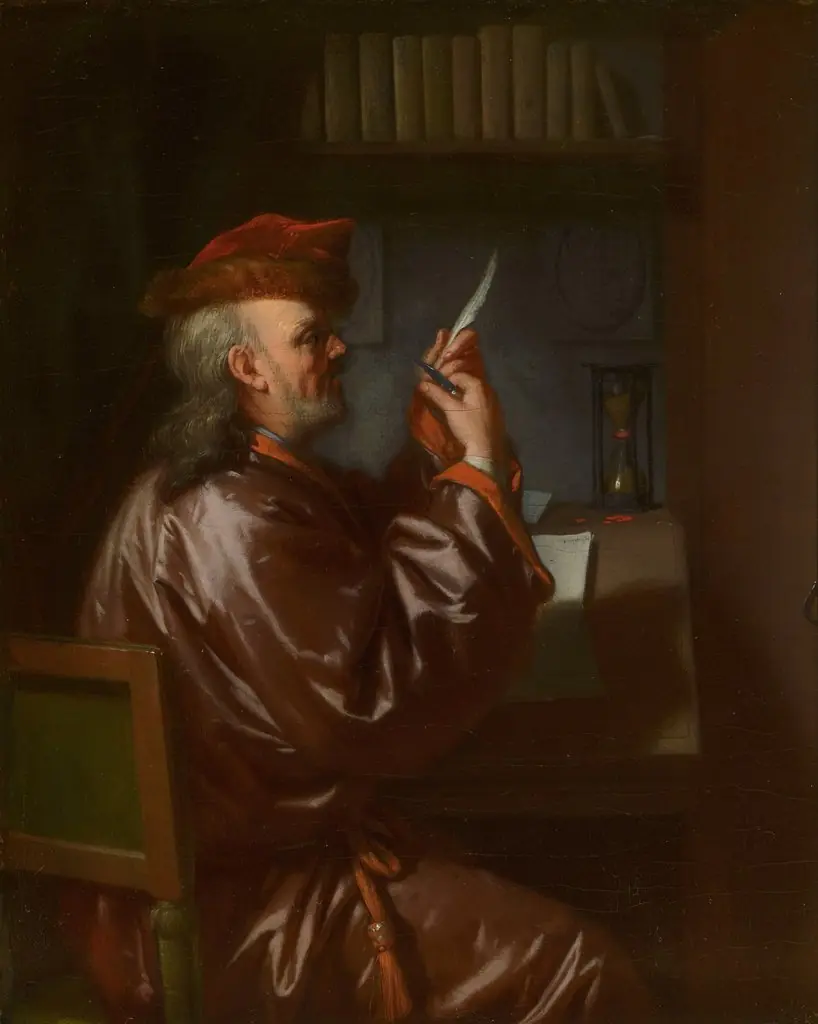 The Bookkeeper, by Philip van Dijk, oil, 1725