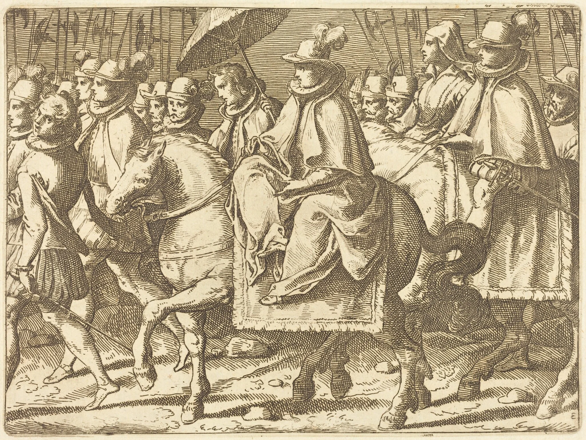 Margaret of Austria on Horseback, detail