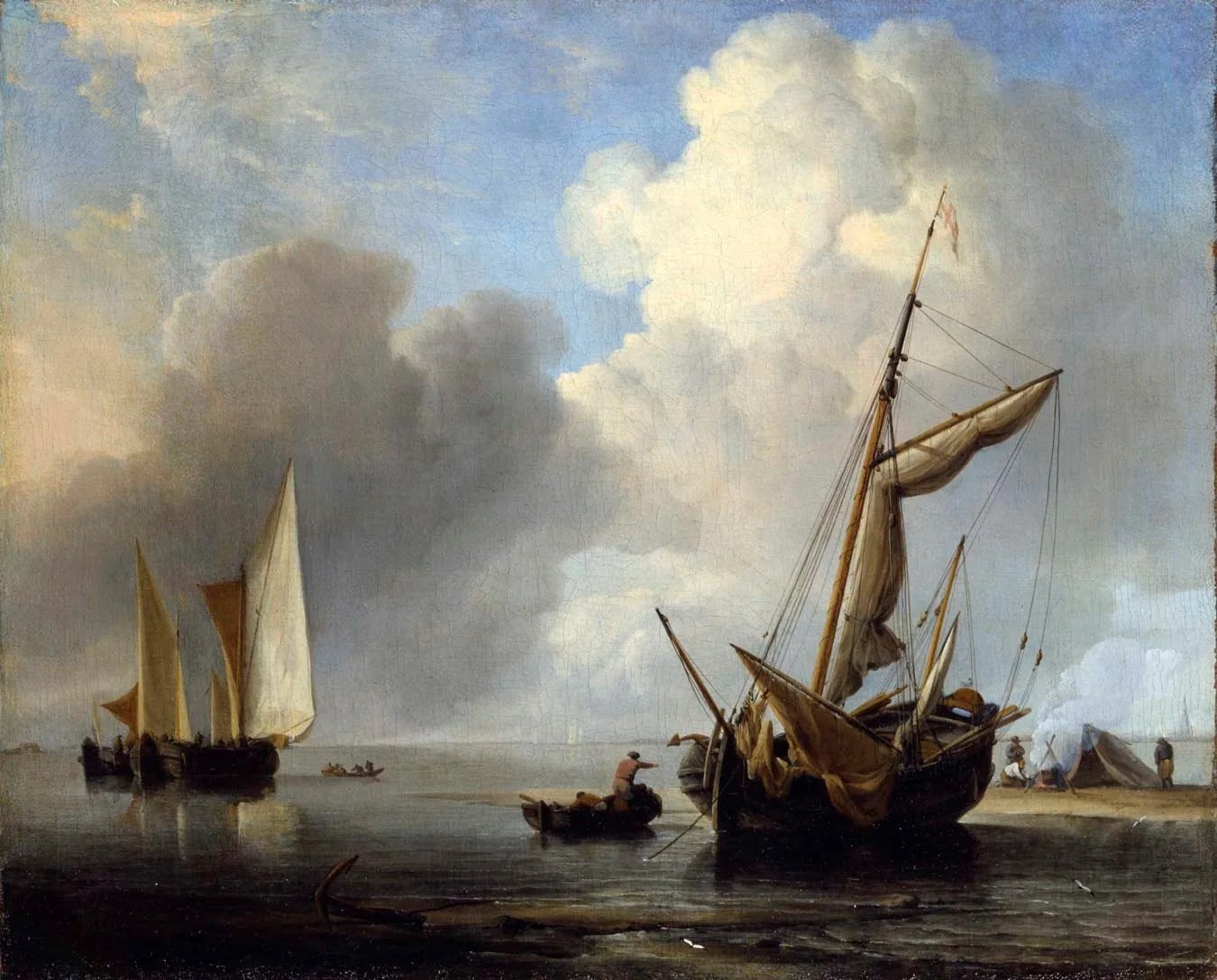 Fishing Boats in a Calm, detail