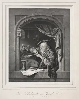 The Writing-Master of the Old Schoolmaster, by Franz Seraph Hanfstaengl, 1836