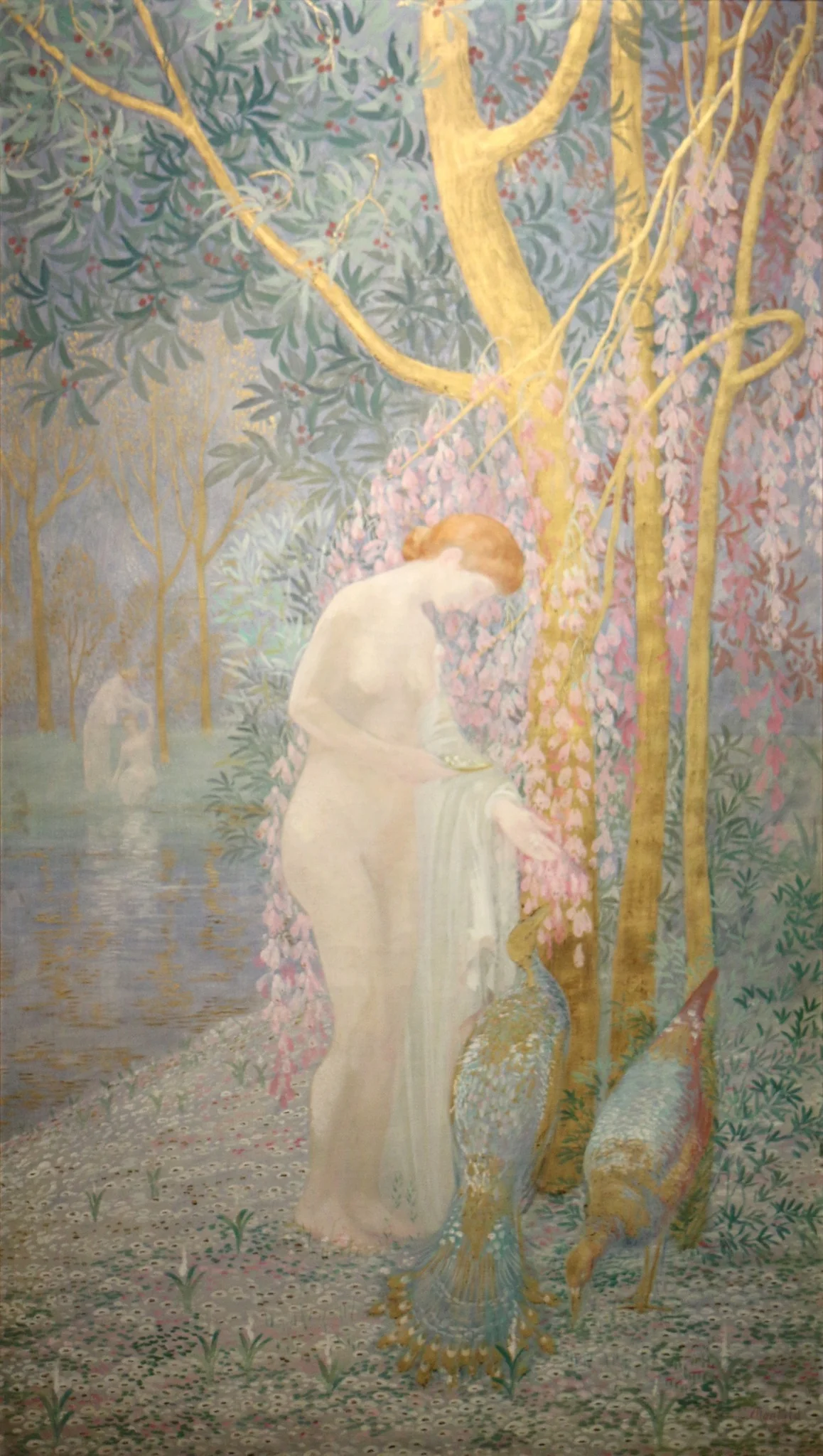 Woman with Peacocks, detail