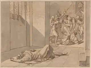 The Assassination of King Wenzel III, by Joseph von Führich, ink, 1838