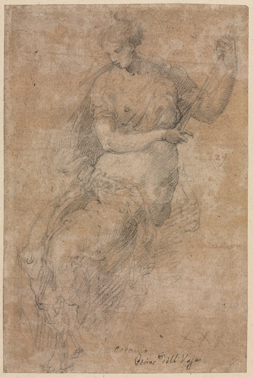Allegorical Figure (recto), by Niccolò dell'Abbate, 1504