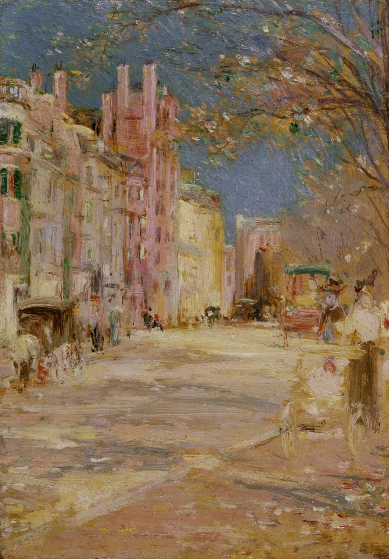 Boston Street Scene (Boston Common), detail