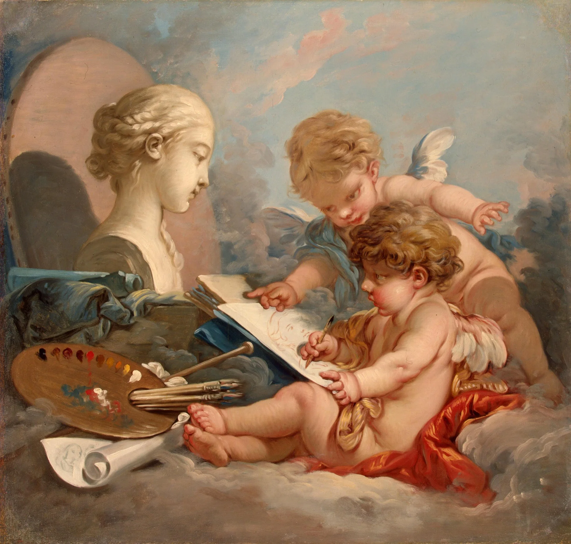 Cupids. Allegory of Painting, detail