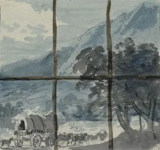 Landscape seen through windows, by Paul Sandby, 1750