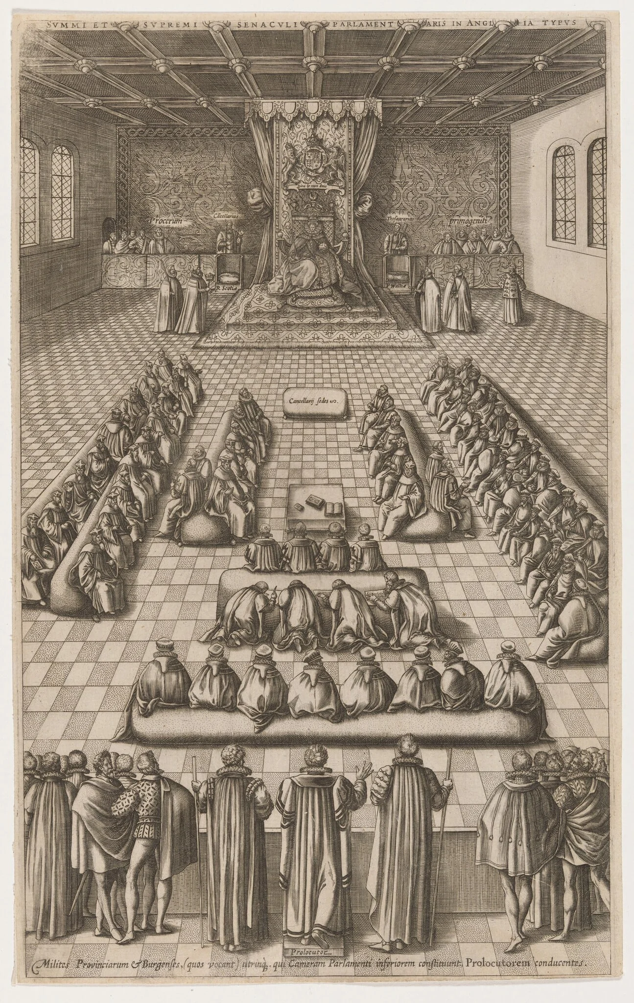 Queen Elizabeth in Parliament, detail