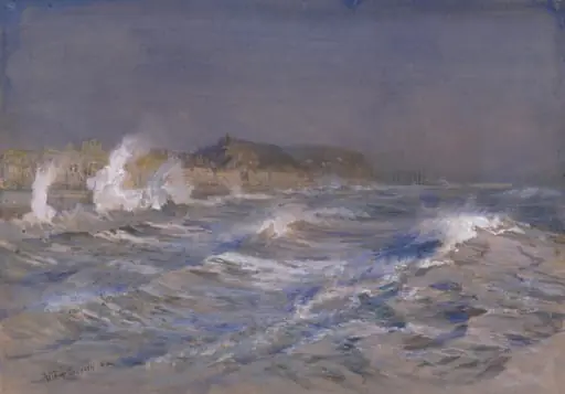 Sea at Hastings, by Arthur Severn, watercolor, 1865