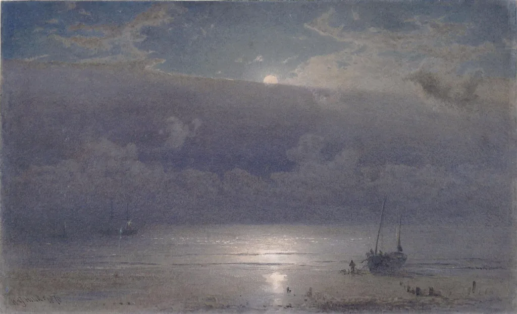 Off the Sussex Coast, by Henry George Hine, watercolor, 1870