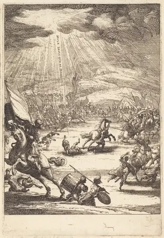 The Conversion of Saint Paul, by Jacques Callot, ink, 1628