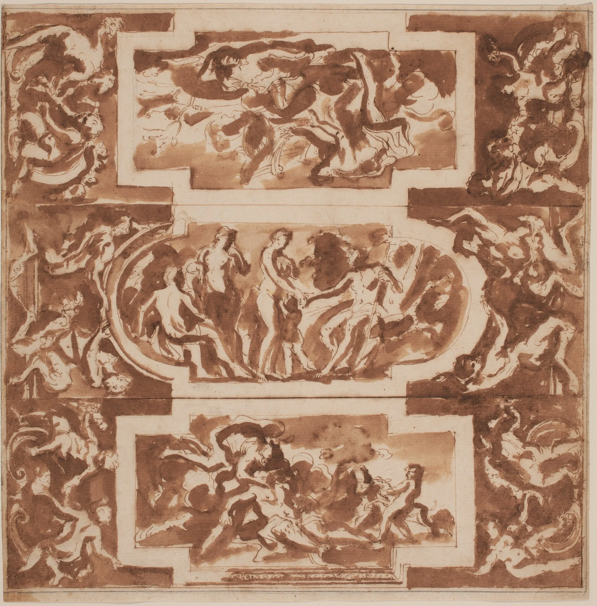 Modello for a Ceiling: Diana and the Dead Endymion, the Judgment of Paris, and the Death of Adonis, detail