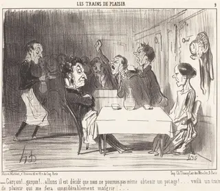 Garçon!... garçon!... allons il est décidé..., by Honoré Daumier, ink, 1852