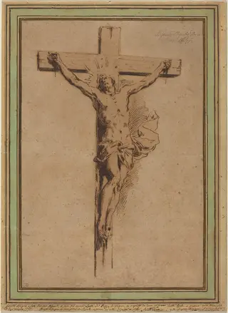 Christ on the Cross, by Alessandro Algardi, ink, 1647