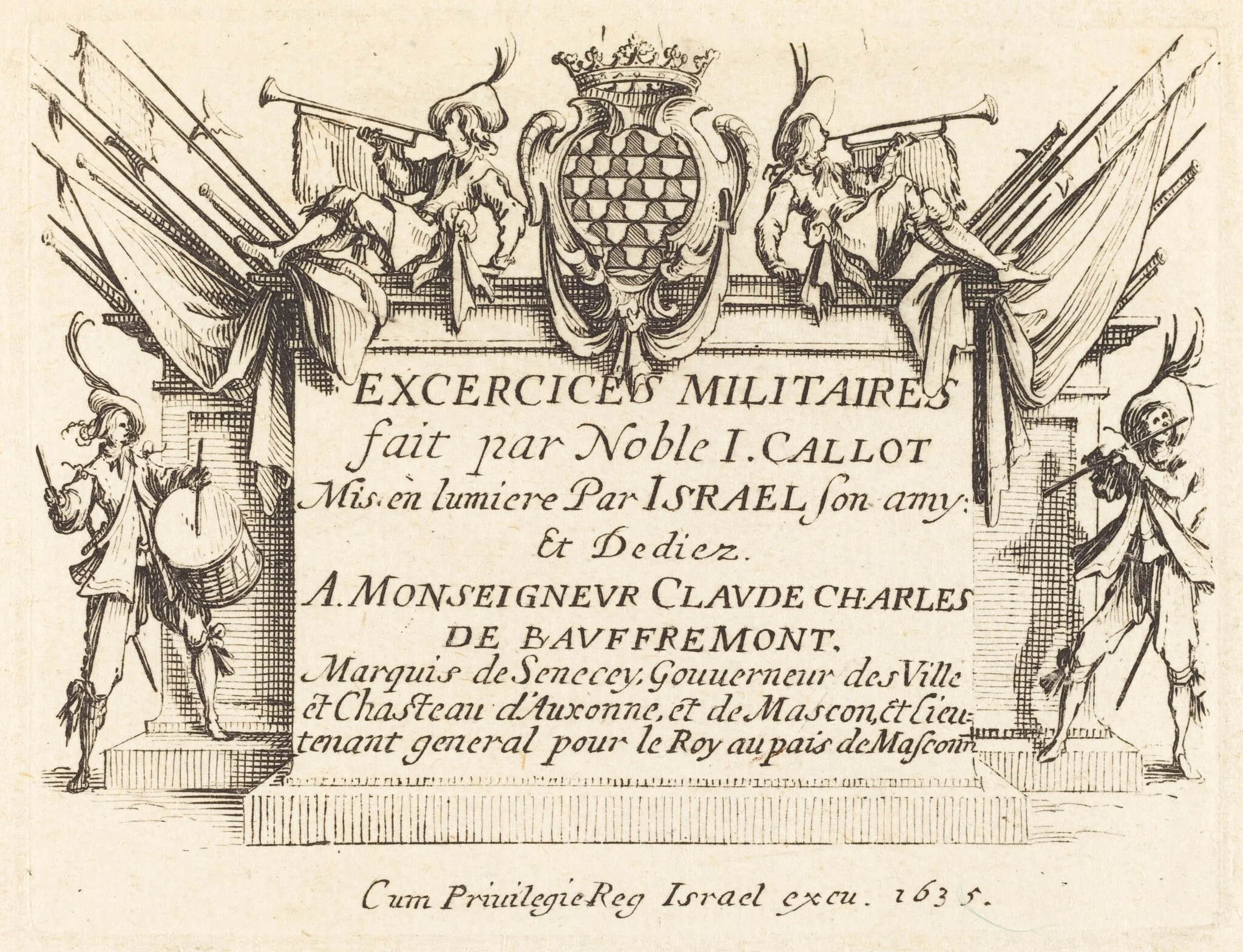 Title Page for "The Military Exercises", detail
