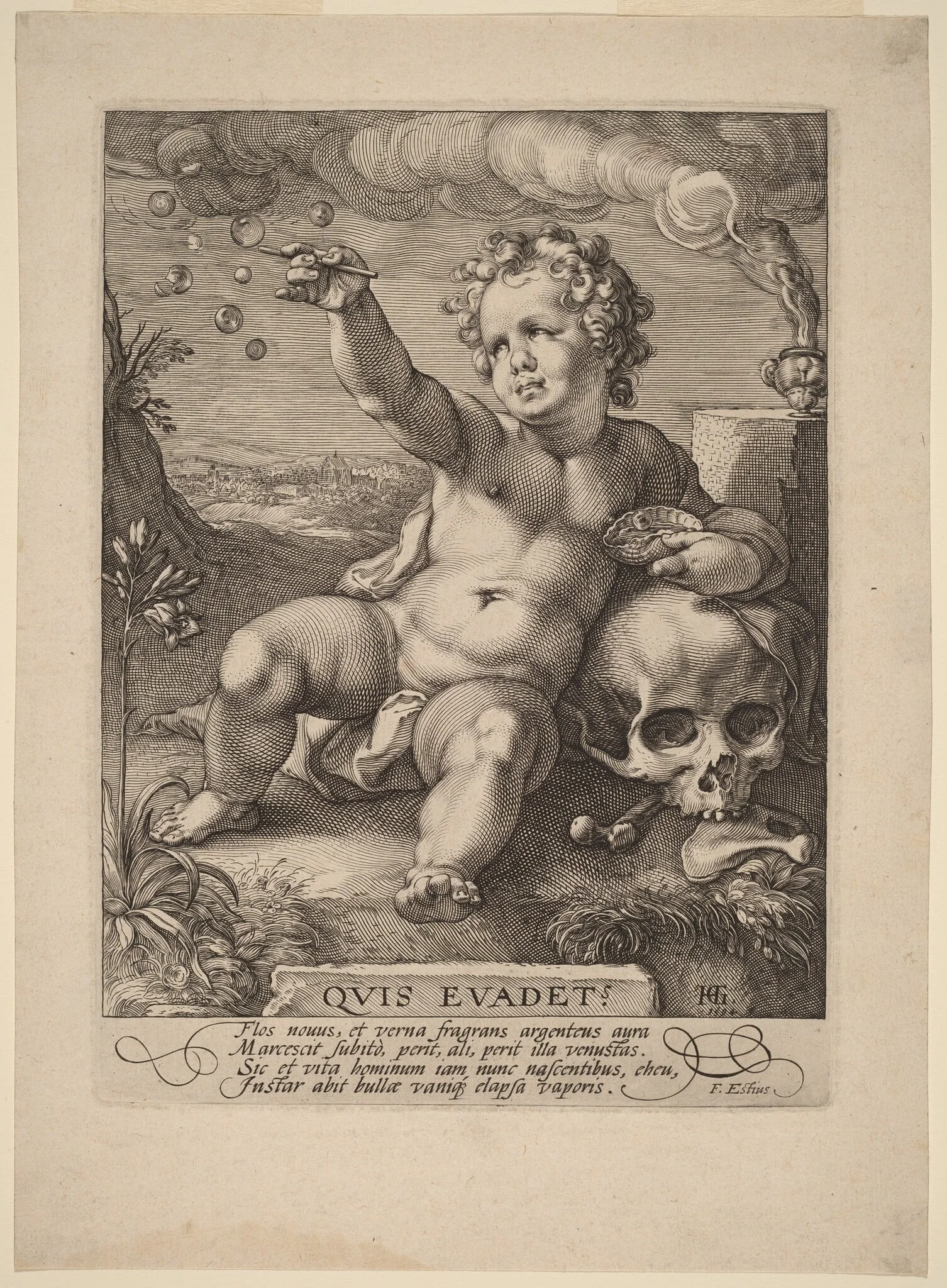 Allegory of Transience ("Homo Bulla"), detail