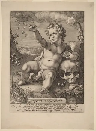 Allegory of Transience ("Homo Bulla"), by Hendrick Goltzius, ink, 1594