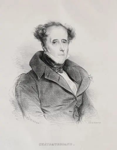 François René Auguste Victome de Châteaubriand, by Achille Devéria