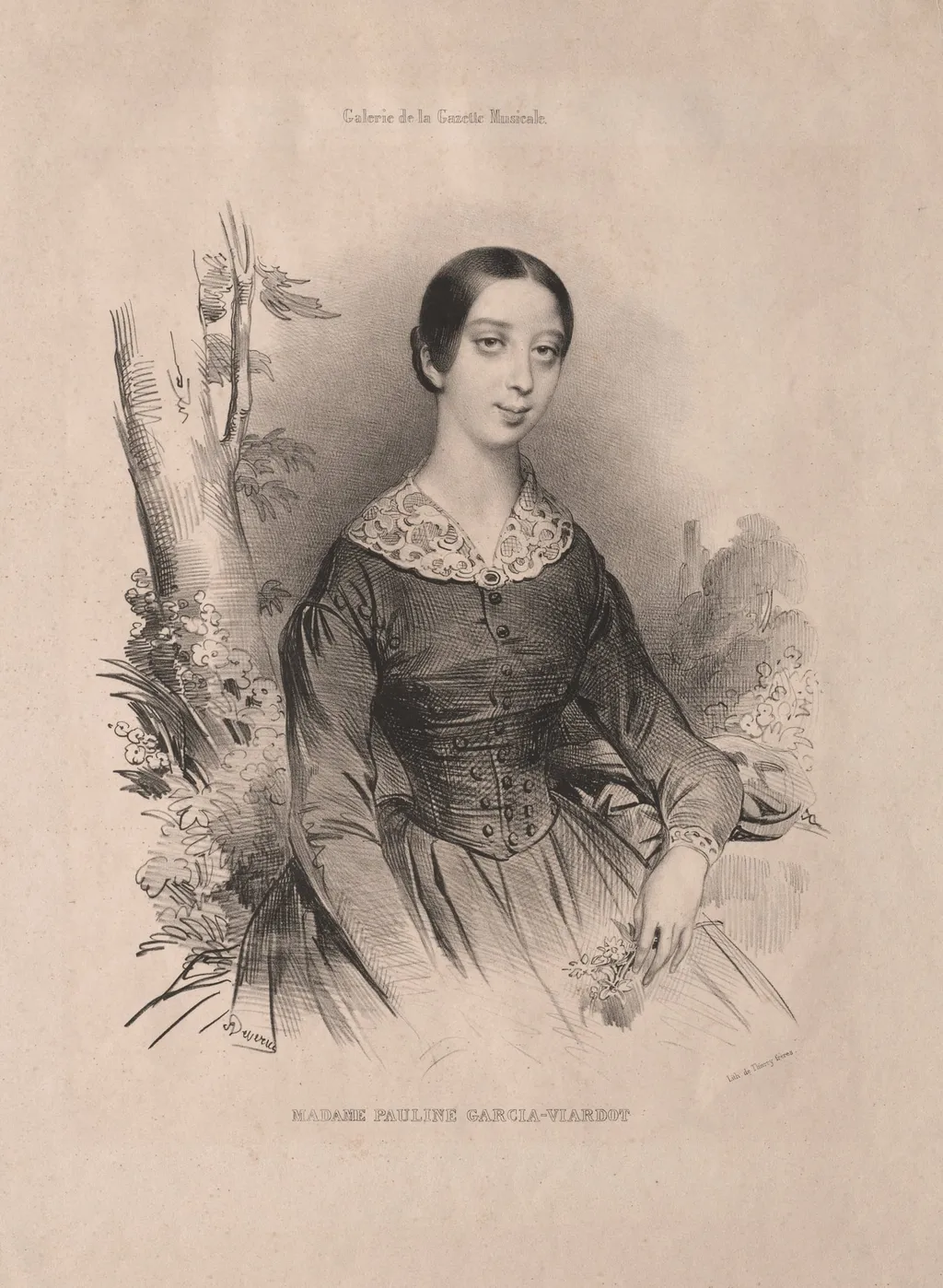 Madame Pauline Garcia-Viardot, by Achille Devéria, 1840
