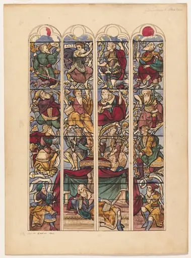 Study for Four Stained Glass Windows "Généalogie d'Abraham", by Achille Devéria