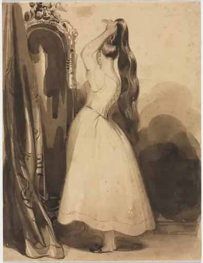 Young Woman Combing Her Hair, by Achille Devéria