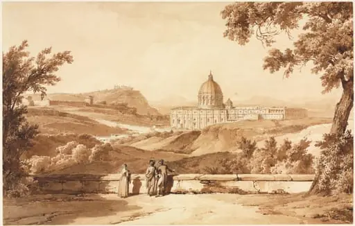 View of St. Peters, Rome, by Achille Etna Michallon