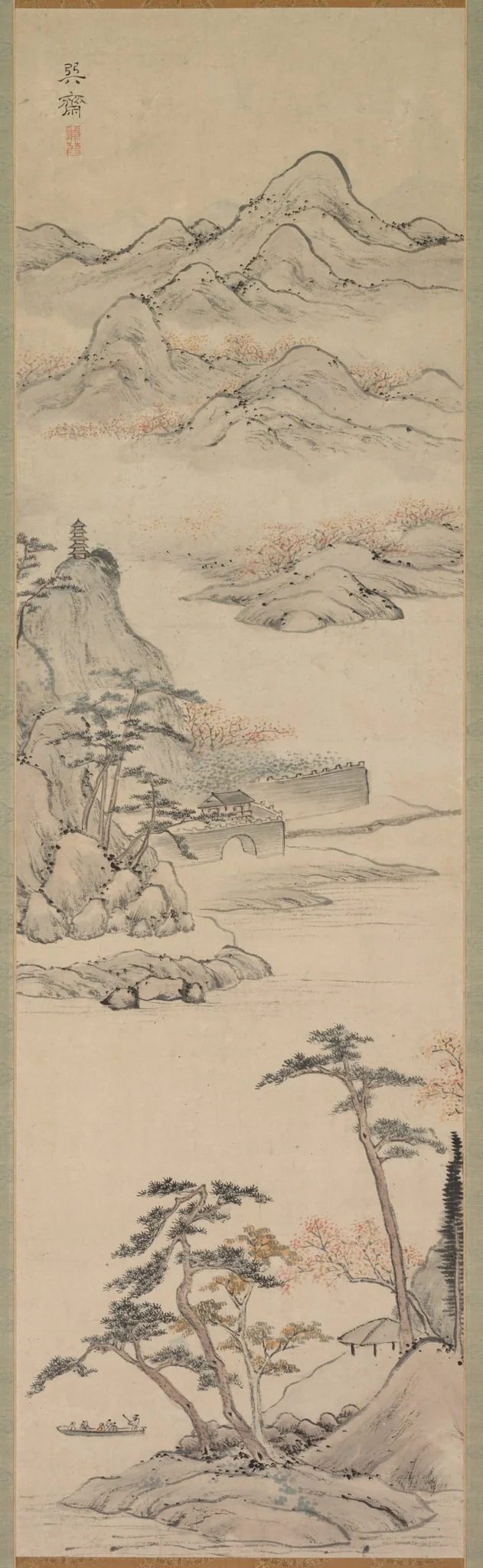 Landscape with Boaters, detail