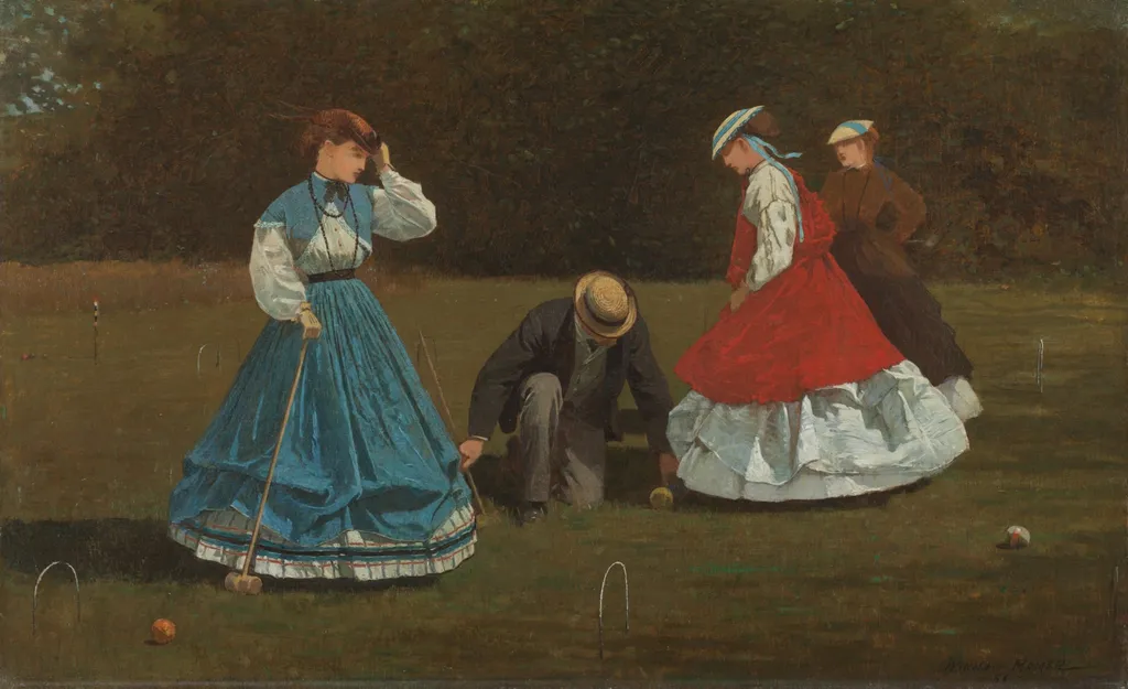Croquet Scene, by Winslow Homer, oil, 1866