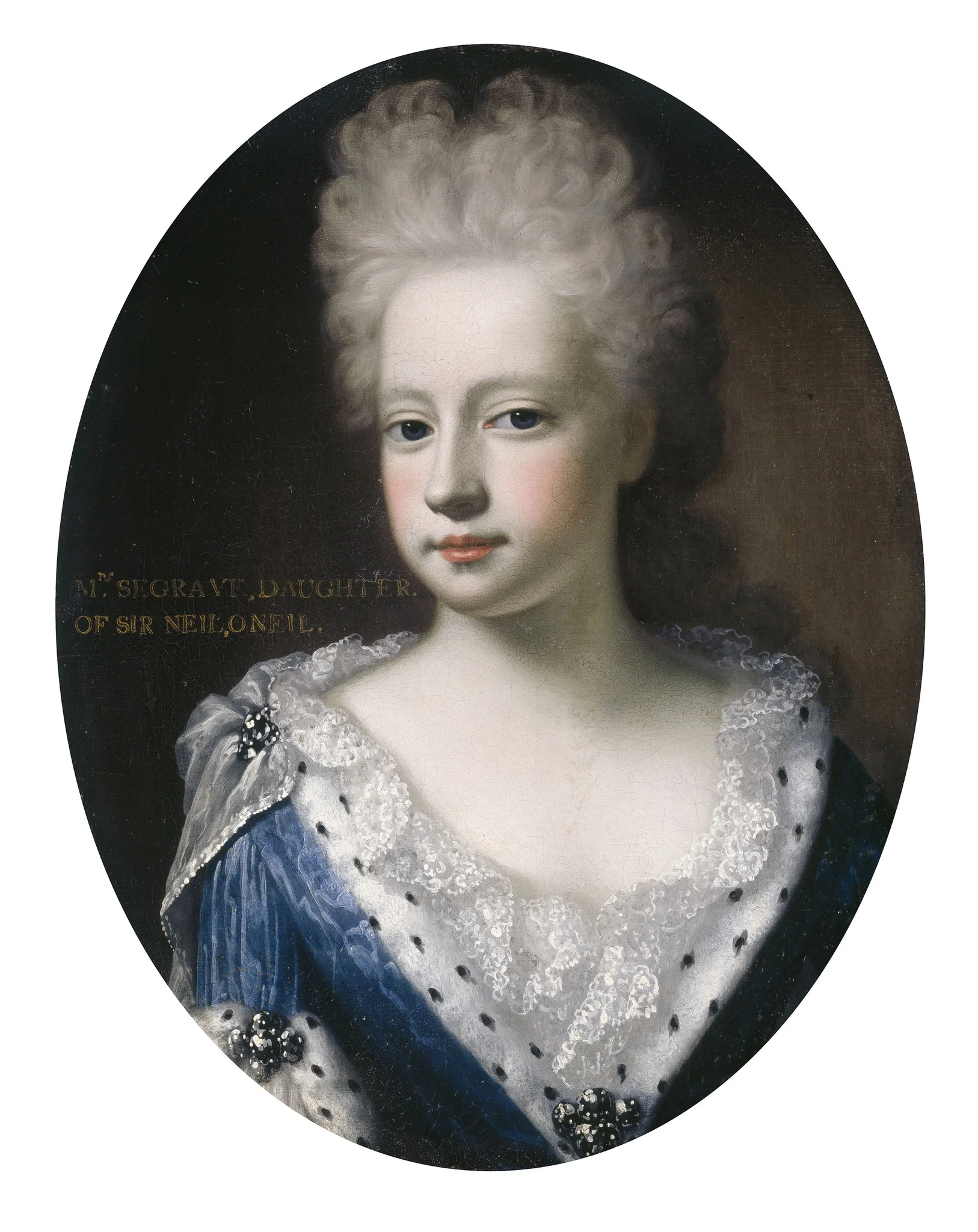 Portrait of Anne O'Neill, later Mrs Segrave, detail