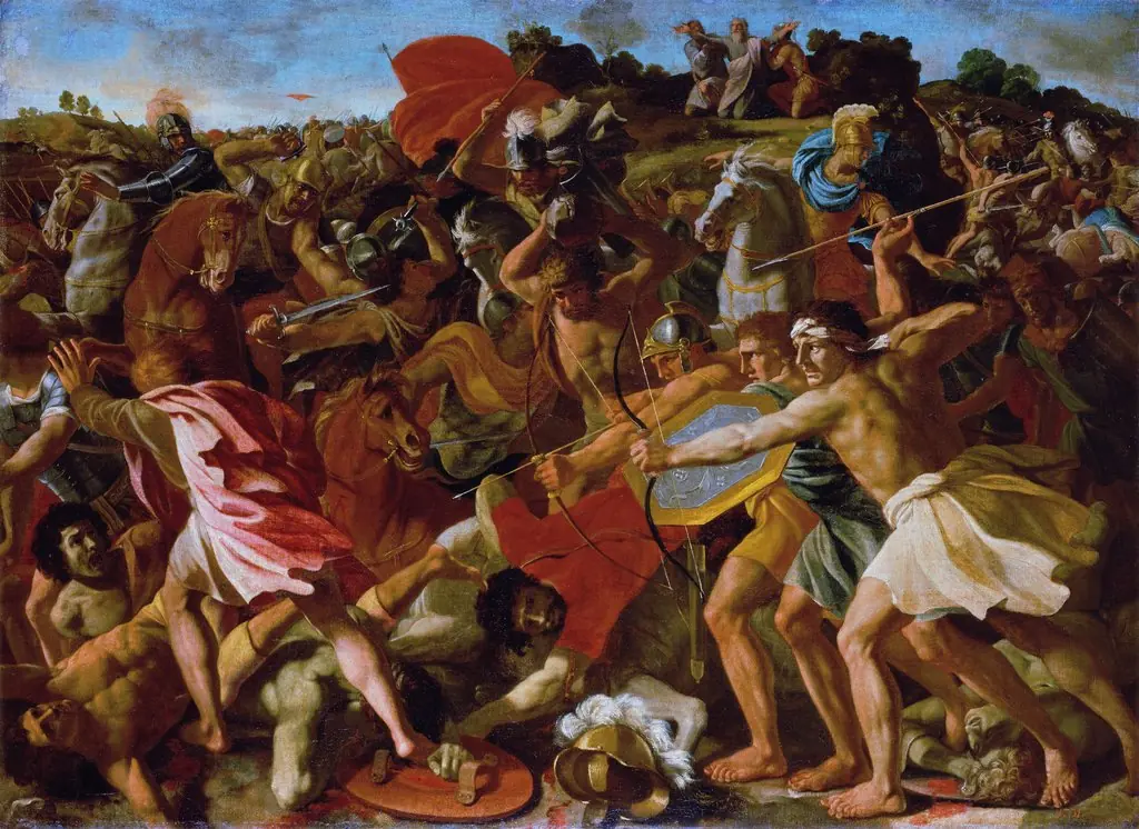 Victory of Joshua over the Amalekites, by Nicolas Poussin, oil, 1623