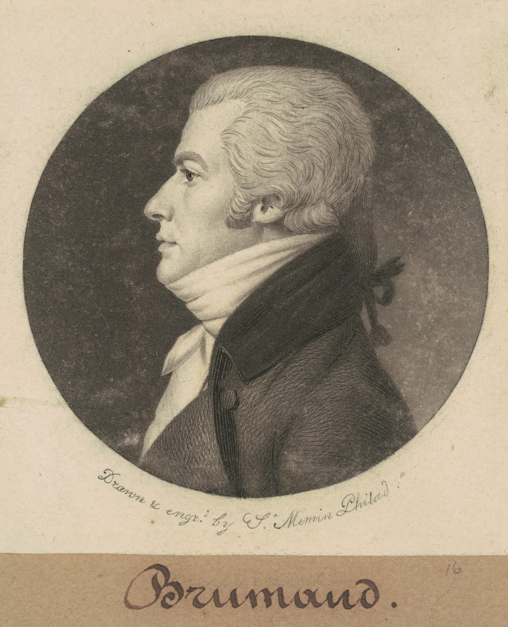 Brumaud, by Charles B. J. Févret de Saint-Mémin, ink, 1800