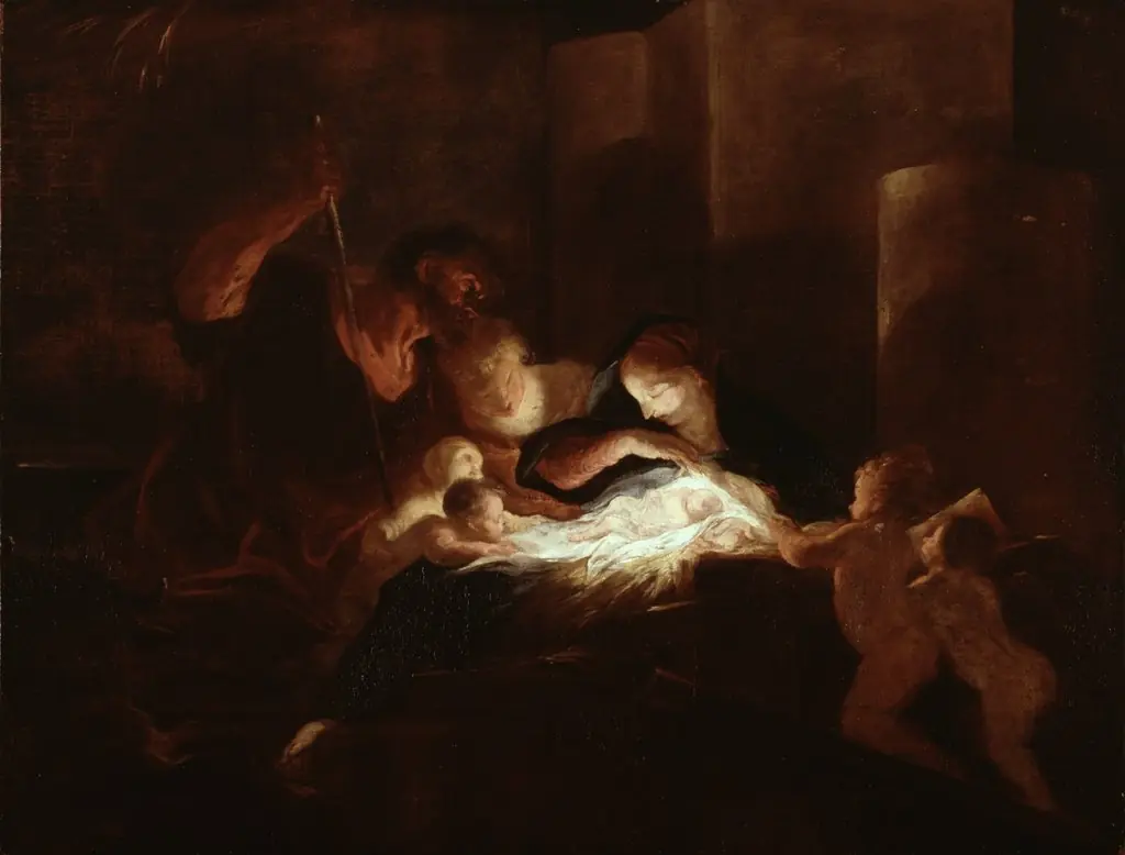 The Nativity, by Louis Cretey, oil
