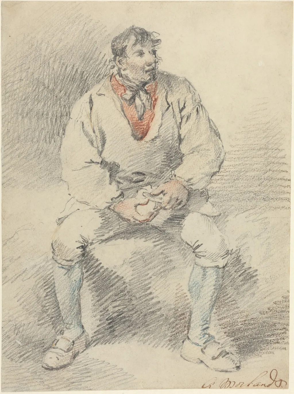 The Mid-Day Meal, by George Morland, graphite, 1794